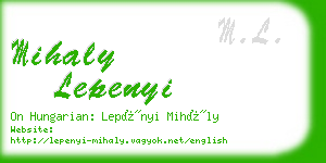 mihaly lepenyi business card